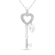 .925 Sterling Silver 1/4 Cttw Diamond Lock & Key Heart 18