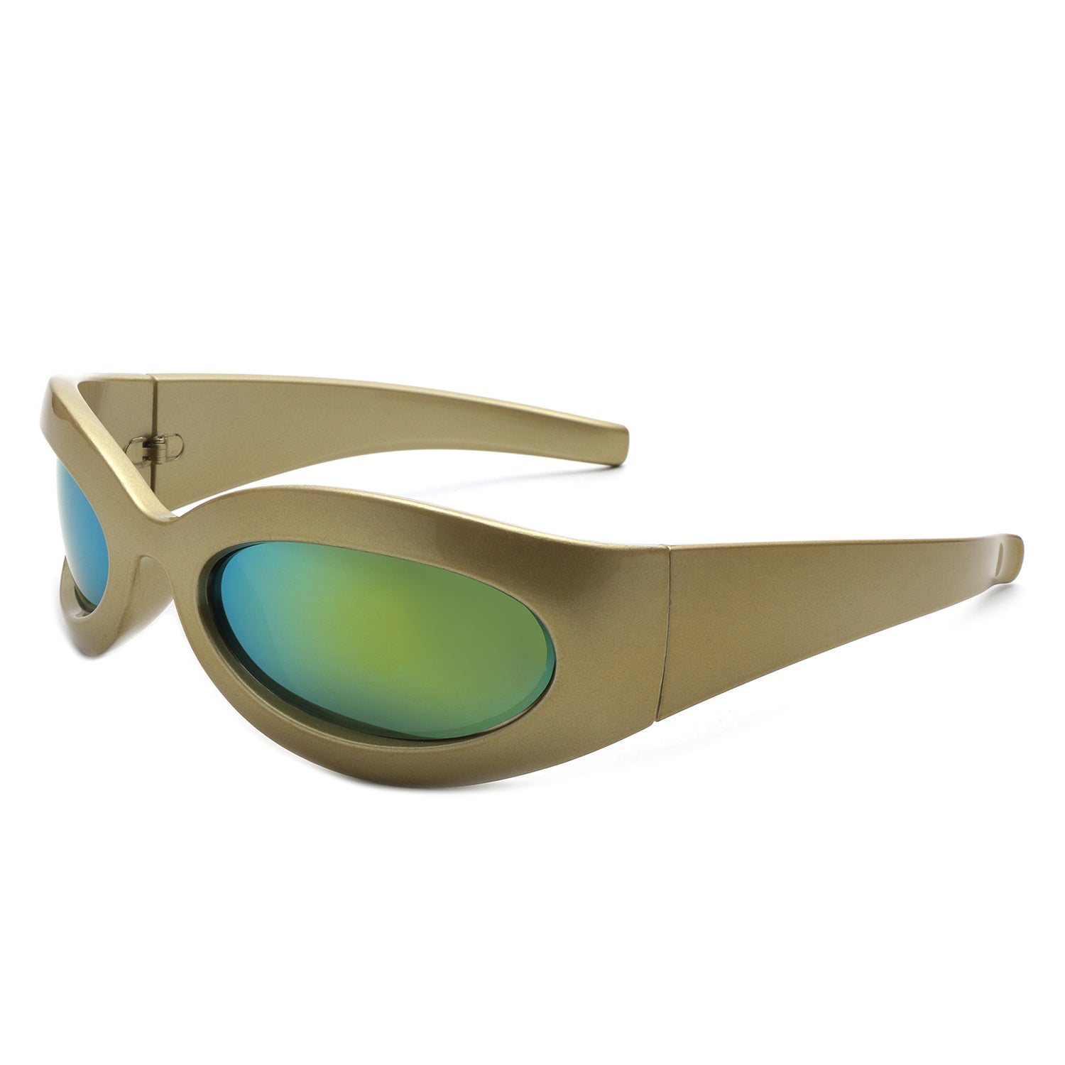 Albion - Oval Wrap Around Retro Round Fashion Sunglasses