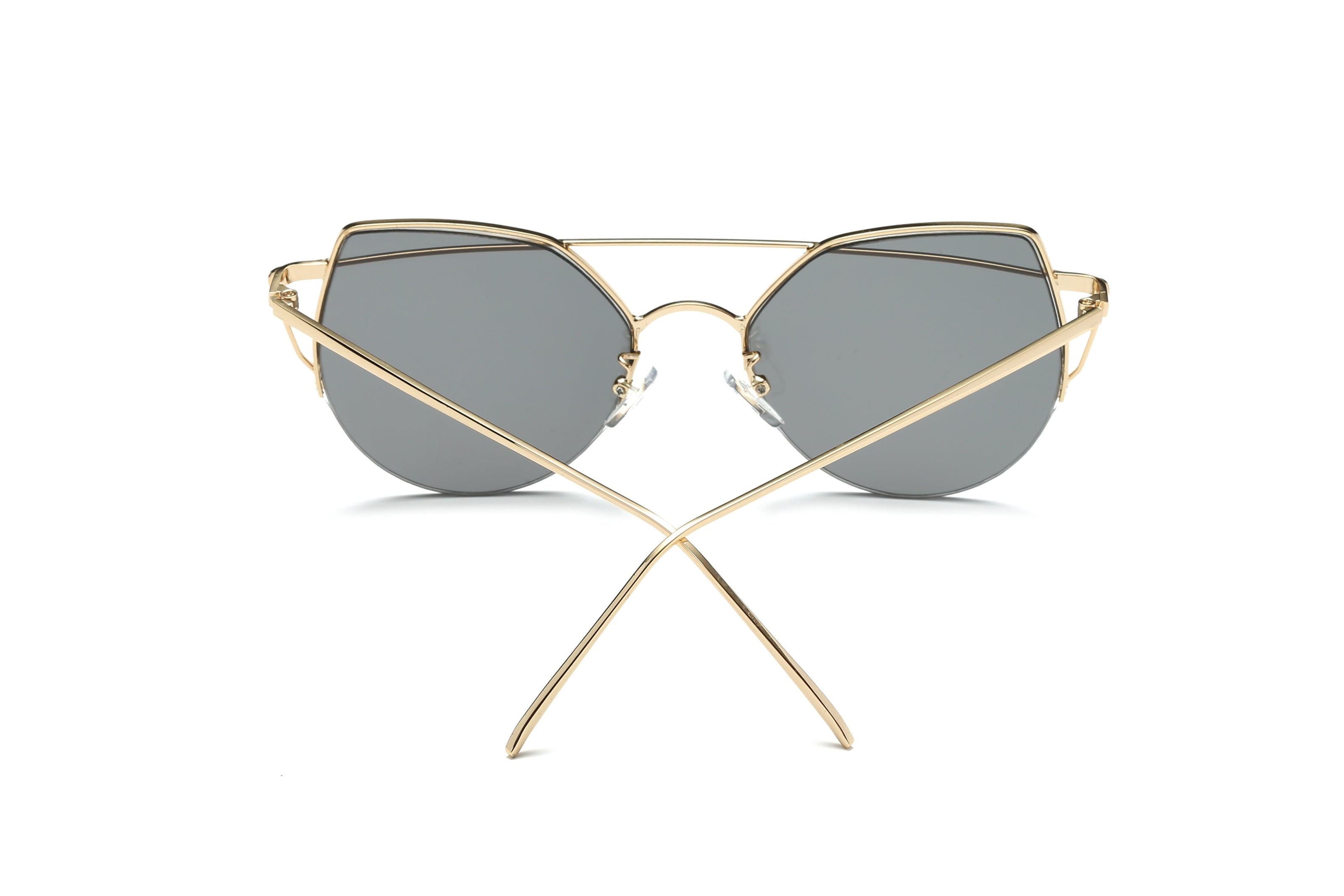 DILLON | Modern Cat Eye Mirrored Flat Lens Sunglasses Circle