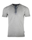 ZIMEGO T-shirt Henley à manches courtes et col rond pour homme avec boutons vintage