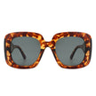 Yarrowia - Women Retro Square Oversized Chunky Fashion Sunglasses