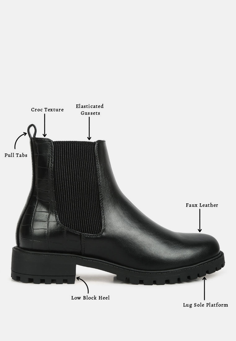 Stella Croc Back Chelsea Boots