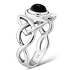 Bague en argent et onyx noir noeud Trinity