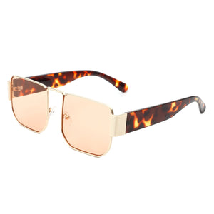 Diamonde - Square Retro Flat Top Tinted Vintage Fashion Sunglasses