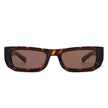 Alabaste - Rectangle Narrow Flat Top Fashion Tinted Slim Sunglasses