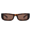 Alabaste - Rectangle Narrow Flat Top Fashion Tinted Slim Sunglasses