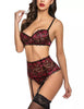 Femmes Sexy dentelle Lingerie évider soutien-gorge broderie florale