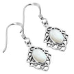 Mother of Pearl Celtic Knot Silver Earrings