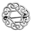 Broche celtique arrondie en argent sterling