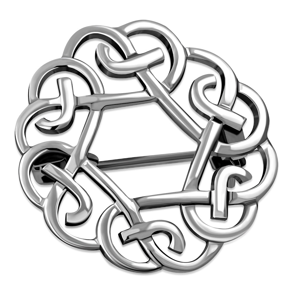 Broche celtique arrondie en argent sterling