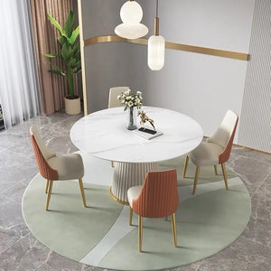 High-End Rock Slab Round Kitchen Table