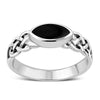 Black Onyx Celtic Silver Ring