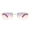 Oceanize - Rectangle Rimless Retro Frameless Fashion Tinted Sunglasses