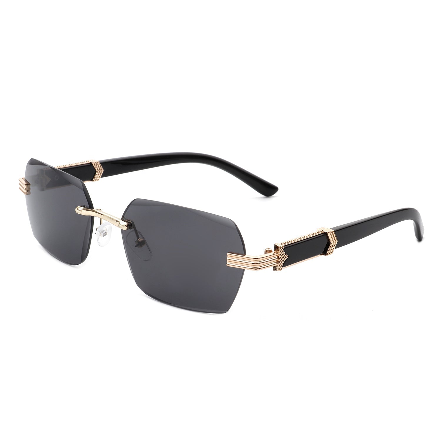 Hailstorm - Rectangle Retro Rimless Tinted Frameless Fashion Square Sunglasses