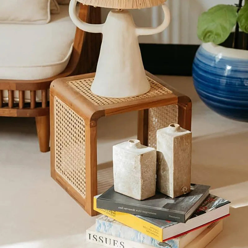 Rattan Small Square Table