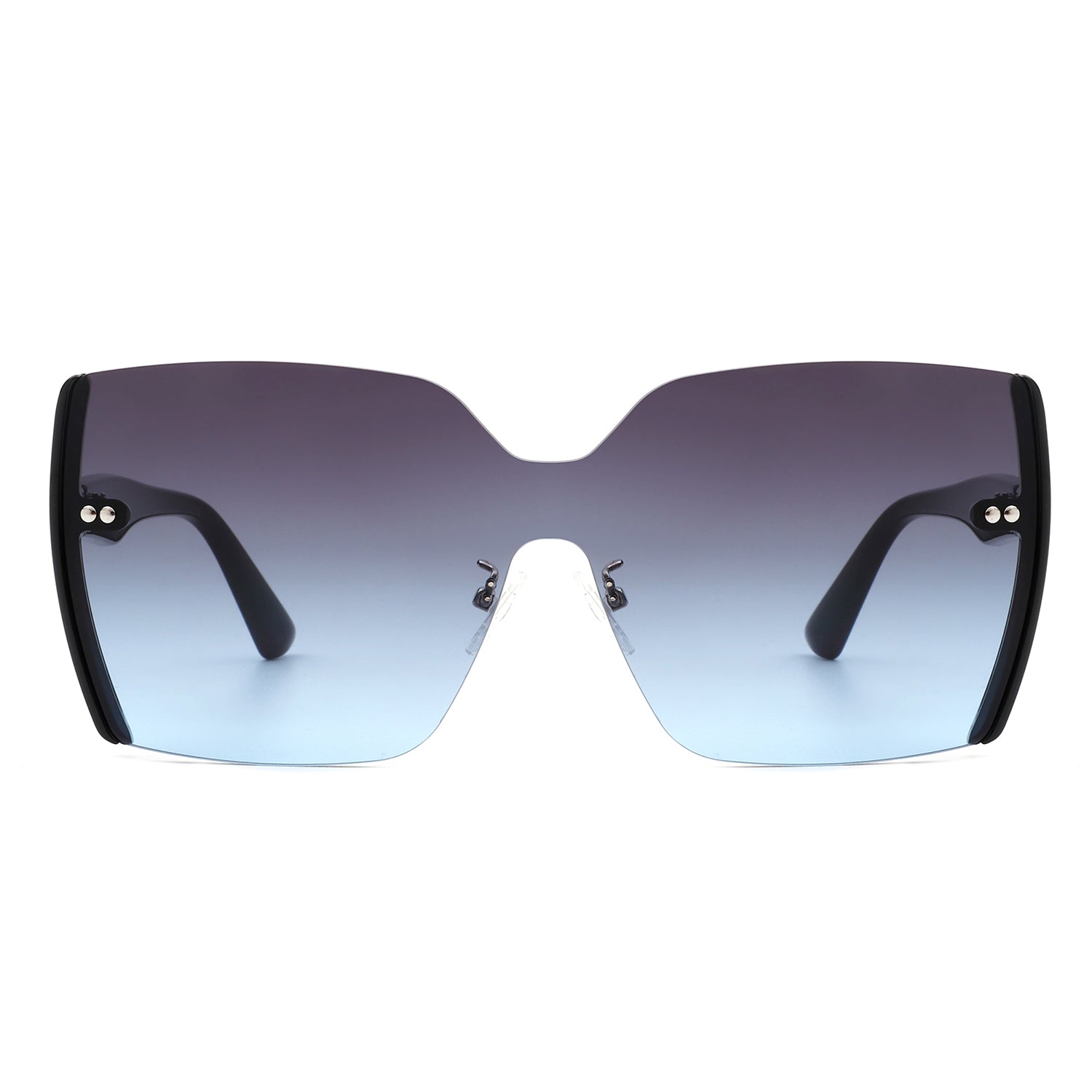 Xanadune -  Square Oversize Half Frame Tinted Retro Fashion Women Sunglasses