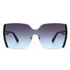 Xanadune -  Square Oversize Half Frame Tinted Retro Fashion Women Sunglasses