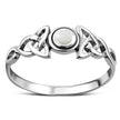 Celtic Trinity Silver Mother of Pearl Ring