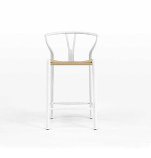 Dagmar Counter Stool - White & Natural Cord