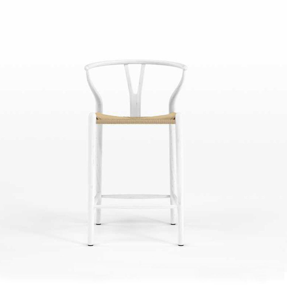 Dagmar Counter Stool - White & Natural Cord