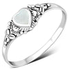 Heart Mother of Pearl Silver Ring