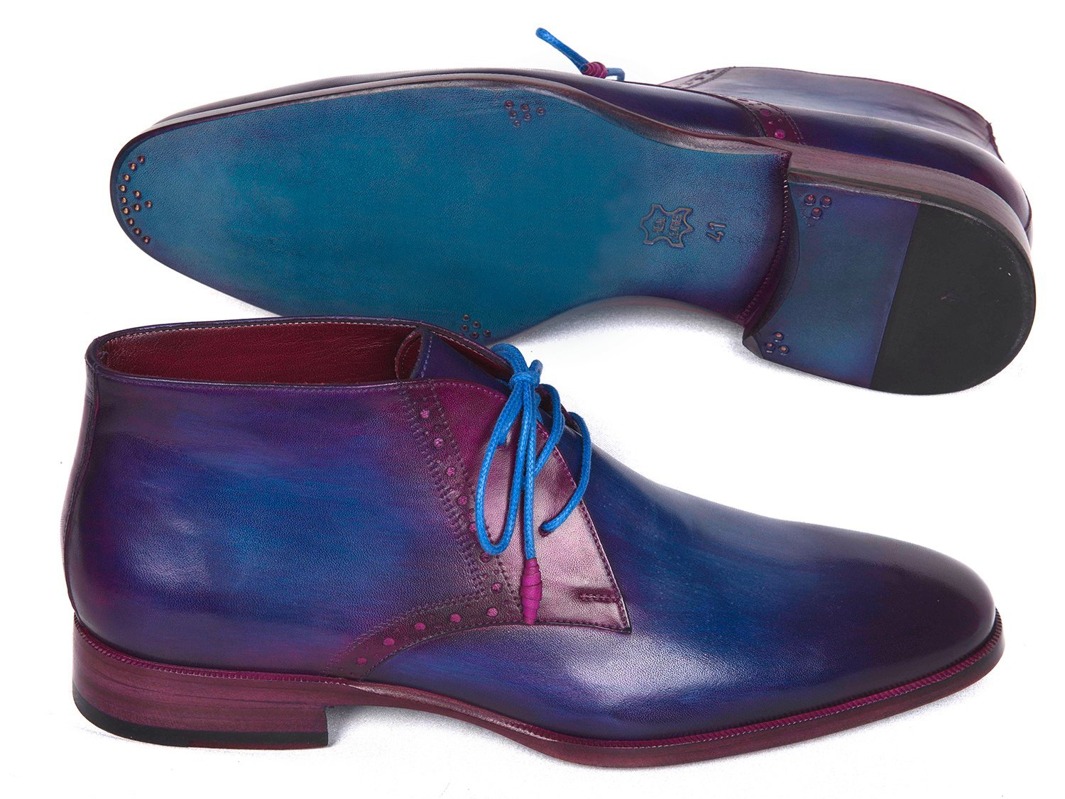 Paul Parkman Bottes Chukka pour hommes Bleu et violet (ID#CK55U7)