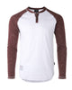 ZIMEGO Hommes Manches Longues Rayures Athlétiques Bras Contrasté Raglan Henley - ZGLS555