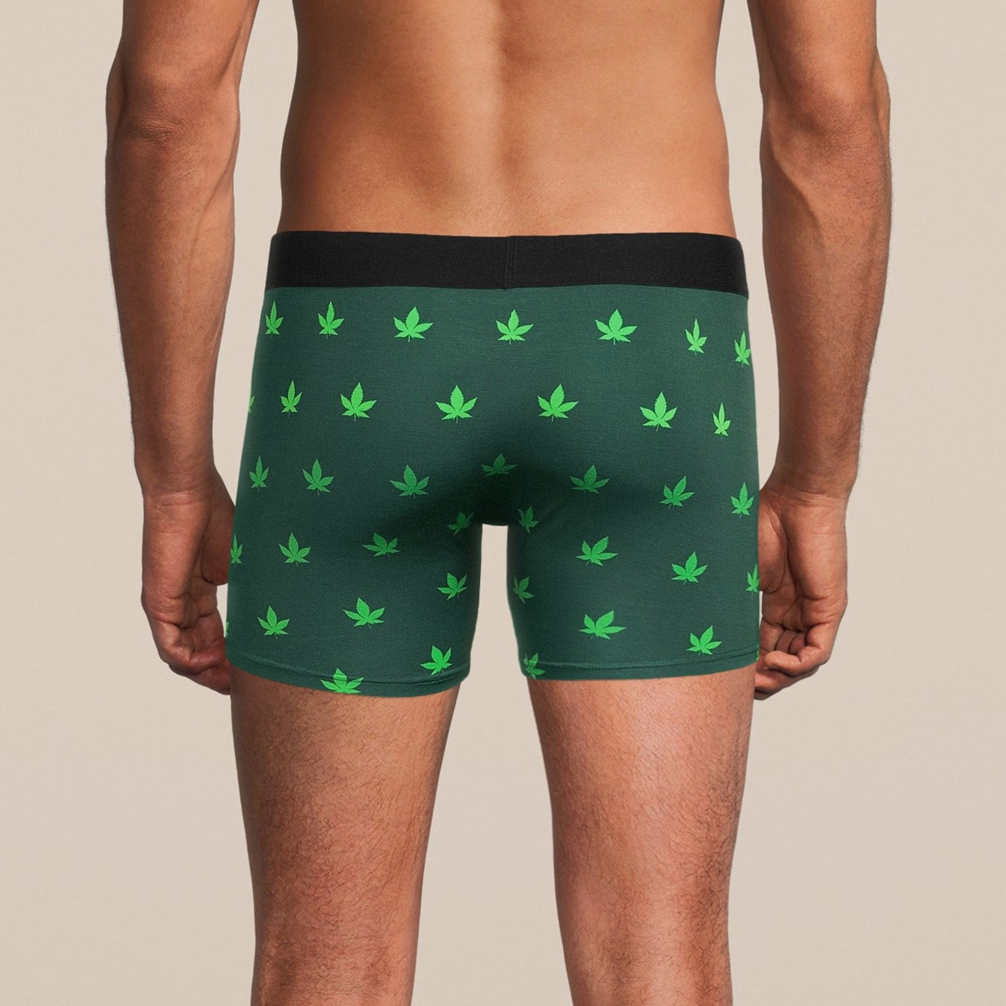 Men's Weed Boxer Brief Underwear With Pouch