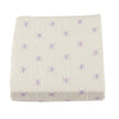 Lavender Flower and White Bamboo Muslin Newcastle Blanket