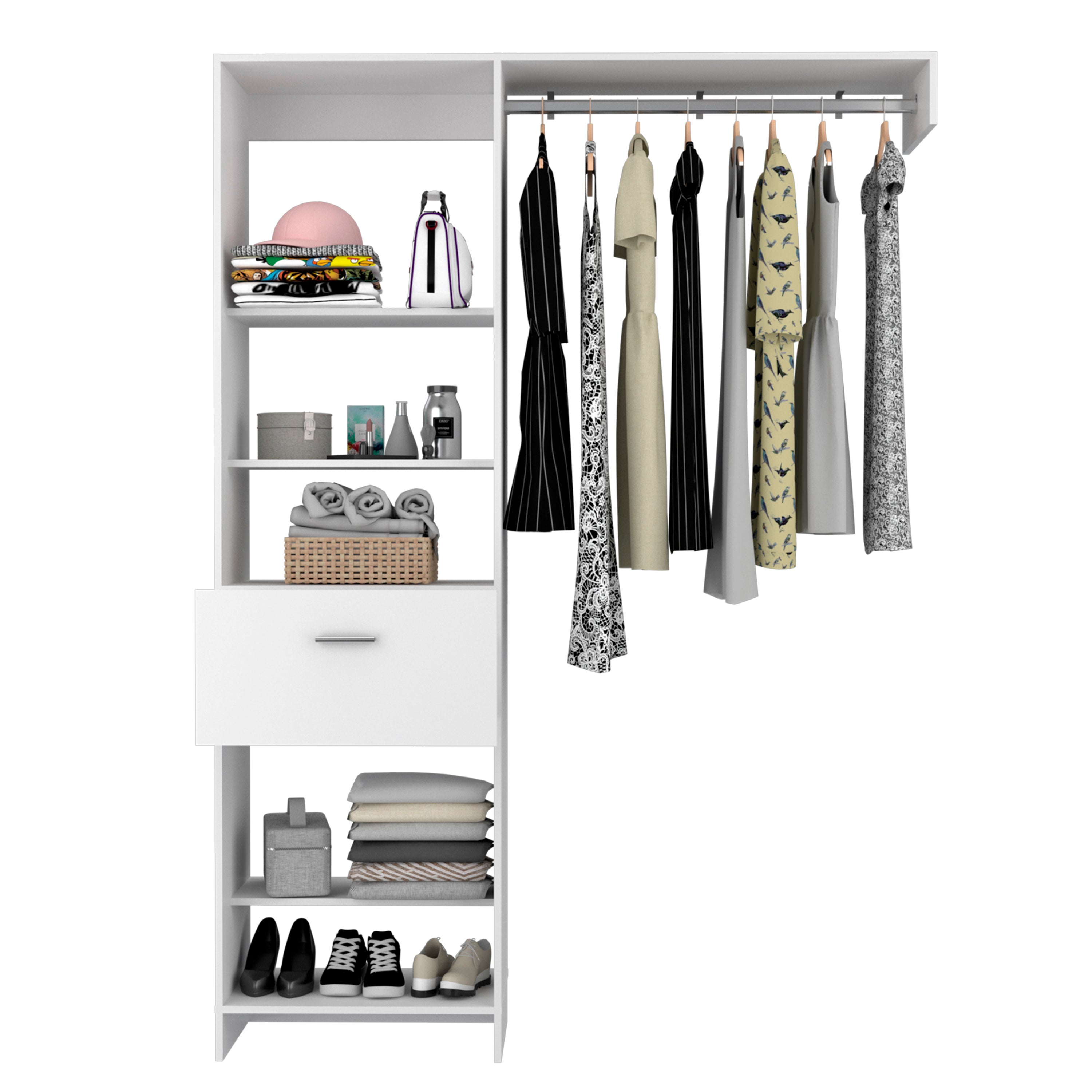 150 Closet System British, Chambre à coucher, Blanc