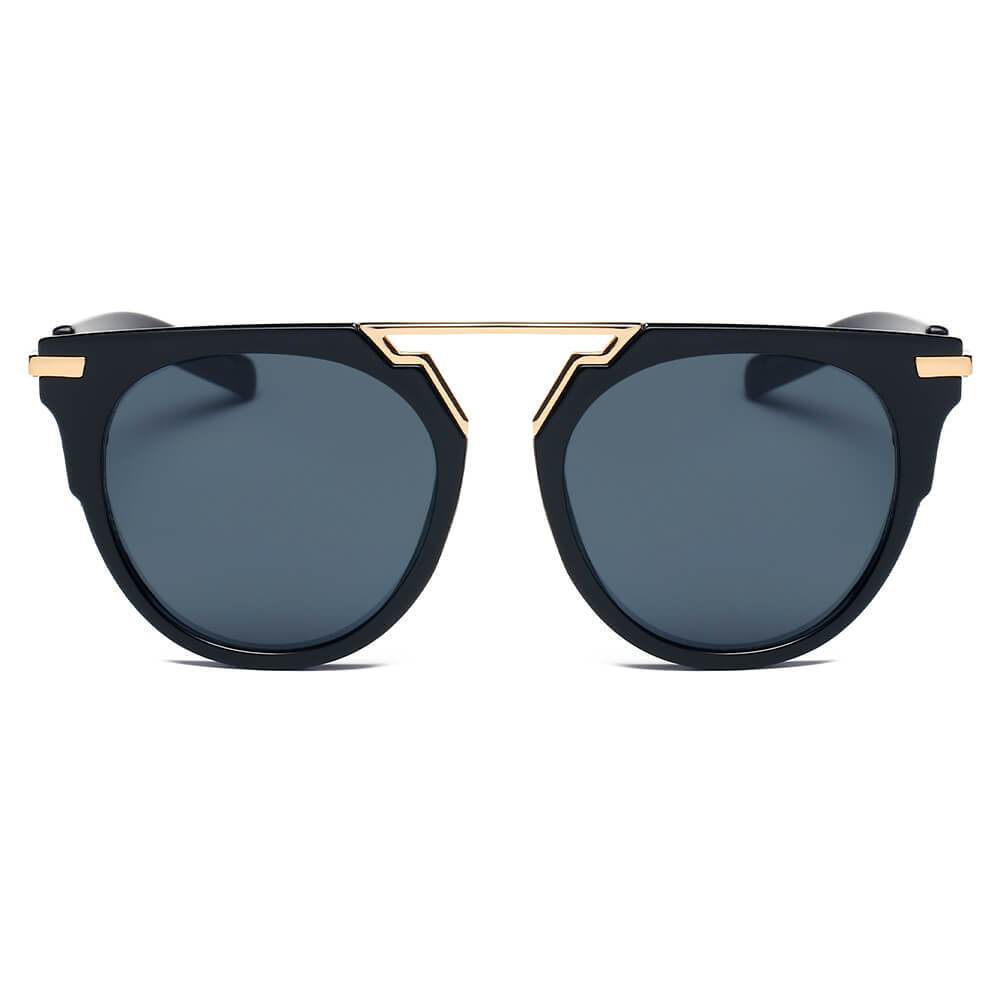 HANOVER | Unisex Fashion Brow-Bar Round Sunglasses