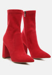 Zahara Faux Suede Block Heeled Boots