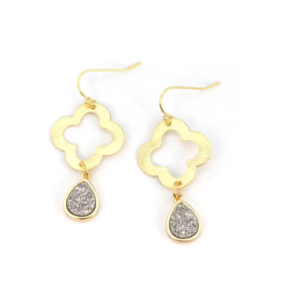 Boucles d'oreilles Druzy porte-bonheur