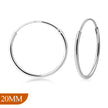 Boucles d'oreilles créoles en argent de 20 mm de large – 1,2 mm d'épaisseur