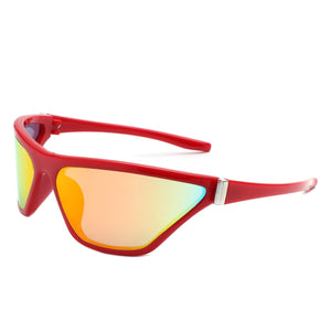 Luminize - Square Fashion Mirrored Wrap Around Sport Sunglasses