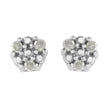 .925 Sterling Silver 1/10 Cttw Prong Set Round-Cut Trio Diamond Stud Earrings