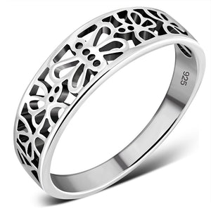 Bague papillon en argent sterling