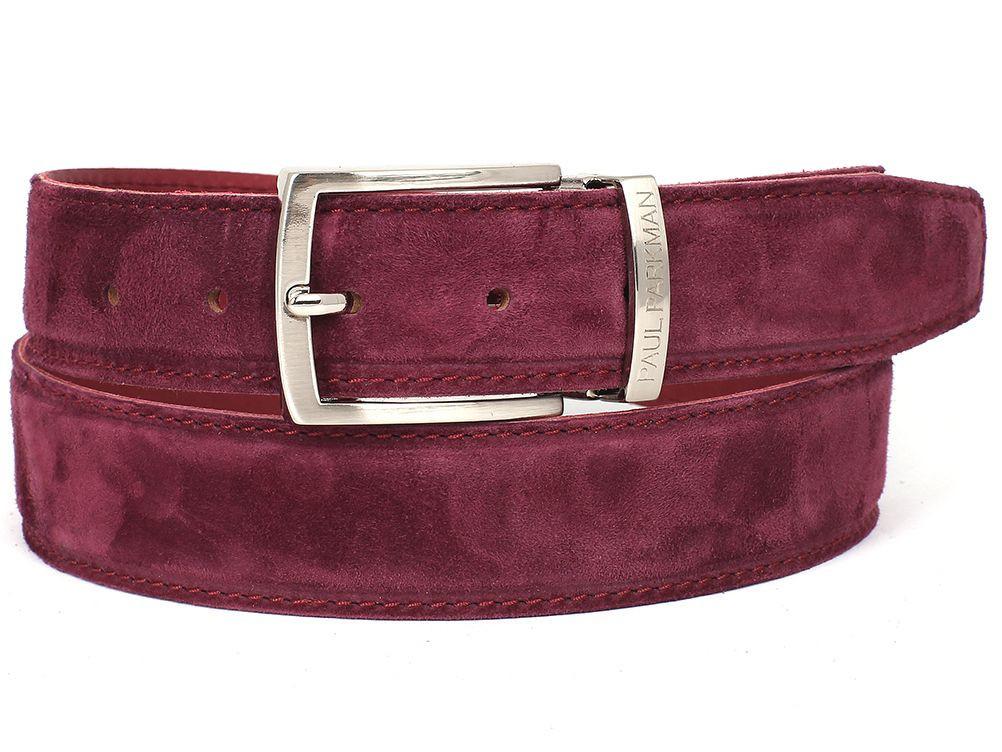 PAUL PARKMAN Ceinture en daim violet pour hommes (ID#B06-PURP)