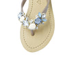 Blue York- Crystal Rhinestone Embellished Mid Wedge Flip Flops Sandal