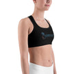 Women's Moisture Wicking Trademark Sports Bra (White & Black Piping)