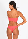 Zoey Bandeau Top & Classic Bottom - Coral