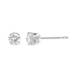 Diamant solitaire taille ronde brillant serti en or blanc 14 carats 1,0 carat certifié AGS