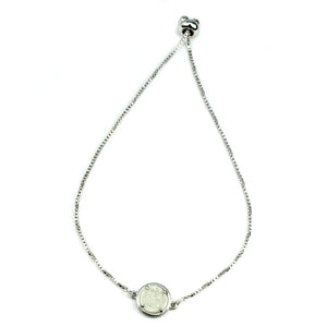 Addison Druzy Adjustable Bracelet in Silver