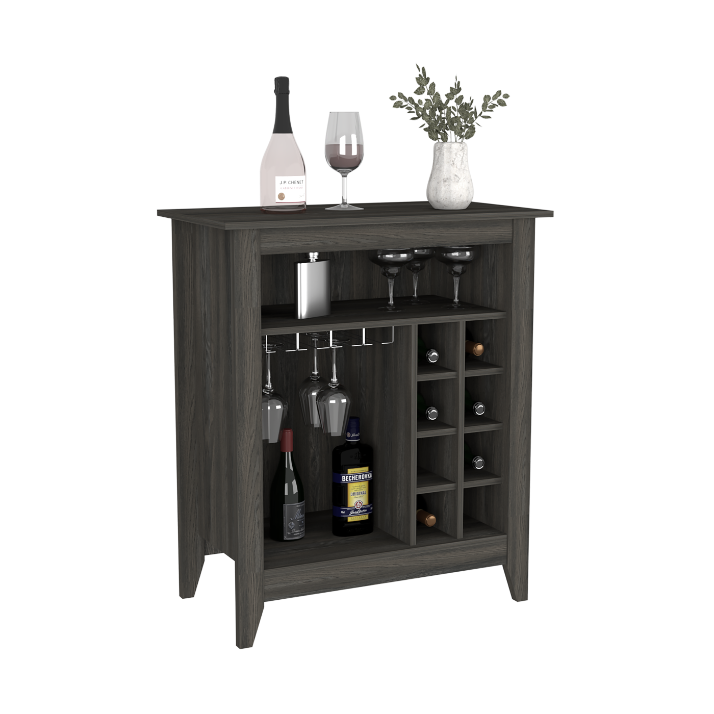 Bar Cabinet Castle, Living Room, Espresso