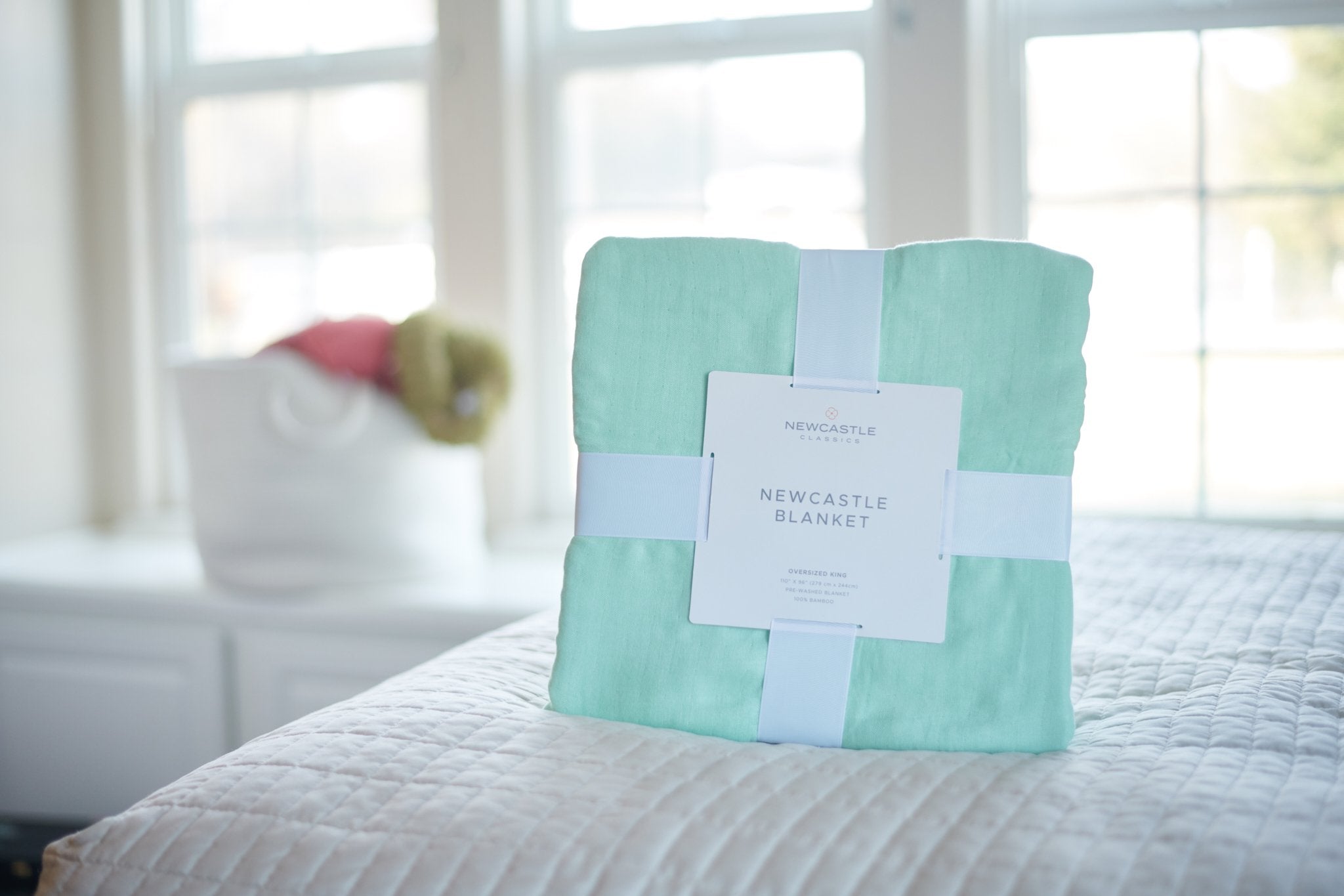 Seafoam Green Oversized Queen Bamboo Bed Blanket