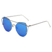 DILLON | Modern Cat Eye Mirrored Flat Lens Sunglasses Circle