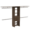 Closet System Pittsburg, quatre tringles de suspension - Noyer foncé