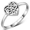 Bague coeur noeud celtique en argent uni