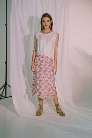 Agape Midi Dress in Canyon Rose Floral Print