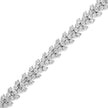 Bracelet à maillons couronne de laurier en argent sterling .925 2,00 carats serti miracle de diamants